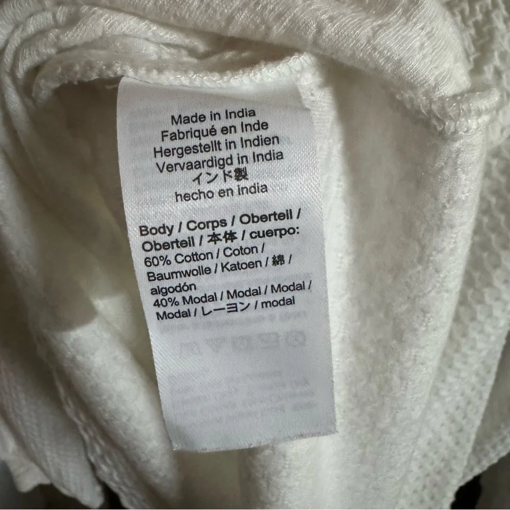 J. Crew White Textured Ruffle Long-Sleeve Blouse